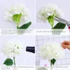Dekorative Blumen 5pcs 15,4in künstliche Hortensie Seidenstrauß Faux -Stängel für Hochzeitsmittelstücke Hausdekoration (Weiß 5)