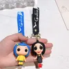 Anahtarlıklar Klasik Anime Film Coraline The Gizli Kapı Bebek Anahtarlık Eylem Modeli Kolye Çanta Süsleme Anahtarları için Anahtar Zincir