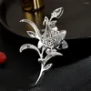 Broches Broche de bouquet de zircon cristal de cristal pour femme accessoires de robe de soirée de banquet