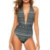 Swimwear féminin Boho Elephant Swimsuit Sexy Retro Animal Imprimé One Puce Push Up Body Cut Up Up Ugit Monokini