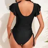 Frauen Badebekleidung Frauen ein Stück Badeanzug Frau aus dem Schwimmbadanzug Strandbekleidung Rüste Solid Monokini 2024