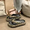 Slippers Mulheres Summer Summer Leopard Sole chinelos de lascas