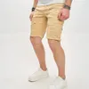 Letnie stylowe rozryte splicing mężczyzn Slim Fit Denim Shorts Street Style Straight Male Jean FivePoint Pants 240430