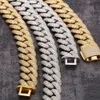 VENTE HOT VENTE HIP HOP BIJOURS 20 mm Full Iced Out Cuban Link Chain Mens Bijoux de mode Jujoument Gold Gold Coubain Cubain Chaîne