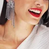 Dangle Ohrringe zu Reine Europa Mode Schmuck Kristall Quaste Lang für Frauen übertreiben Blumen hochwertige trendige Pendientes Mujer