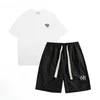 Terno esportivo casual de verão masculino de mangas curtas de verão com shorts bordados tendências Yankees Roupas