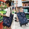 Bolsas cosméticas bolsas de compras plegables para el carrito de la gran extracción para el organizador portátil comprar vegetales en las ruedas del mercado