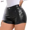 Short féminin pulabo été sexy noir pu mode femme décontractée vêtements faux cuir goth haut taille femme y2k femme