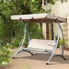 Camp Furniture Outdoor Garden Swenkstoel met verstelbare luifel Ademe stoel en stalen frame 3-zits buitenshuis veranda stoelen