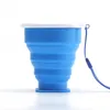 200ML Silicone Folding Cup Drinkware Multifunction Tumblers Retractable Outdoor Travel Camping Water Cups Mug With Lanyard 12 Colors