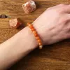 Bracelets de perles d'aventurine rouges naturels à brin pour femmes Bracelet de la chance de la chance des femmes