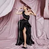 Party Dresses Black Unique Design Elegant Eveing ​​One Shoulder Ruffles Split Women Long Formal Pageant Gowns Custom Made Made