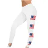Spodnie dla kobiet amerykańskie legginsy 4 lipca patriotyczne paski jogi joga wysoka talia miękka elastyczne amerykańskie spodnie drukowane