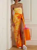 Joue de maillot de bain pour femmes à imprimé floral jaune modèle 1 pcs et secoue de baignade style plage 2024 Fashion de vêtements de plage