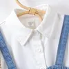 Ensembles de vêtements Toddler Girls 2pcs Summer Tenues Summer Sleeve Button Shirt Denim débardeur