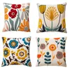 Pillow Cover Embroidery Flower Modern Minimalist Home Decoration Bedroom Sofa Office Couch Chair Pillowcase 45 Soft Fabric