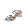 Sandals Crystal High Heels Slides Shoes Summer 2024 Tendencia Zapatos Mujer Pumps Luxury Dress Chunky Verano Sandalias De