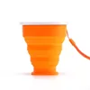 200ML Silicone Folding Cup Drinkware Multifunction Tumblers Retractable Outdoor Travel Camping Water Cups Mug With Lanyard 12 Colors