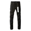 Frauenhose Purpur Roca Marke Jeans Mode High Street Black Distelte Qualität Reparatur niedriger Röhren -Denim