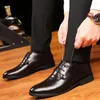Freizeitschuhe Männer Leder Business Kleid All-Match-Absorbing Schuhe Kee-resistent