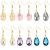 Boucles d'oreilles en peluche 1pair mode élégante chute d'eau cristal pour les femmes luxe luxe coloré amis cadeau décoration de fête