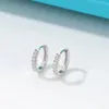 Diamond Hoop Earrings 925 Sterling Silver for Women White Gold Plated/18k Plated Fashion Simple Ear Fine Jewelry 240428