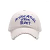 Capes à balle avez-vous peur du Blue Outdoor Sunshade Cap de style coréen Lettre de voyage Baseball Sun Snapback Hat Visors