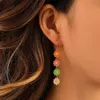 Dangle żyrandol Nowe urocze kolorowe kolczyki kropli stokrotki dla kobiet koreańskie vintage długie frędzlowe kolczyki Dangle Kolczyki weselne Prezent biżuterii