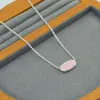 Ontwerper Kendrascott ketting voor vrouw Jewlery Instagram eenvoudige ovaal roze kristal tandsteen hanger Korte ketting halskraagketting