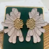 Vintage Quasten Langohrringe Kupfer plattiert echtes Gold Seilmuster Frauen Ohrringschmuck E6580