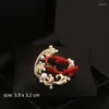 Brosches Chinese National Fashion Fish Brosch Koi Pin Women's Coat Lucky Red Corsage Classical Style Jewelry Clothes Accessories 6095