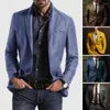 Men's Jackets Men Plaid Fashion Suit jas formele bedrijfsstijl slank fit lange mouw knop sluiting middele lengte rechtstreeks vestkantoor