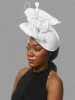 Femmes élégant arc fascinateur de mariage hat de mariage dames kentucky derby casque avec fleur à la main le chapeau à la main