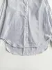 البلوزات النسائية بلوزة تنيو مقلمًا في وقت مبكر من الخريف فضفاضة طويلة الأكمام الطويلة القميص قميص تنحنح غير متماثل للسيدات