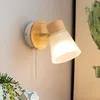 Wandlamp Noordelijke LED -LICHT Glazen lampenkap met schakelaar Binnenverlichting voor slaapkamer Bedside Living Room Home Decor E27
