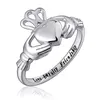 Anéis de casamento Huitan Creative Design Engagement for Women Metal Silver cor Crown Hugd Heart Feminino Jóias de Declaração Feminino Antigo