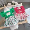 Vêtements pour chien robes de dessin animées de robe à manche de flottement creux de petits chiens de chiens chat fleur d'été mince moréen mode rétros d'animaux