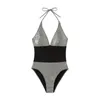 Pepaillon für Frauen-Badebekleidung mit Pailletten der Patchwork Farbe Monokini funkelt mit Schnürhalter hoch für Strandkleidung