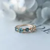 Anelli a cluster Ins Blogger Claw Intarsiati con zircone imitare Blue Topaz Fashion Ring Light Luce Luxury Piccolo e aperto Accessori aperti