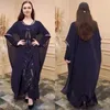 Etnik Giyim Lüks Abaya Dubai Türkiye Önlükleri Ramazan Eid Müslüman Afrika Elbiseleri Şifon Pullu Elbise Arapça İslam Robe Kaftan
