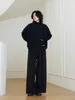 Frauen Strick umi Mao Design Sinn dunkler Top Femme Chinese Button Kurzgestrickte dicke faule V-Ausschnitt-Pullover Mode Tops Frauen