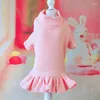 Hundkläder Glorious Kek Dresses For Small Dogs Summer Breattable Candy Color kjol Stickad Pet Sweatshirt Kvinna Chihuahua