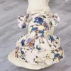 Vêtements de chien élégant tenue élégante jupe princesse florale vêtements de chat pull en robe d'été motif de fleurs pour chiens femelles