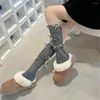 Женские носки японский лук jk вязаный ребра