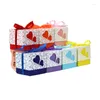 Enveloppe cadeau 10/20 / 50pcs Double Love Heart Candy Boîtes de bonbons de mariage Cadeaux Cadeaux Sacs d'emballage avec anniversaire de ruban