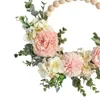 Dekorativa blommor konstgjorda Peony Wreath Floral Spring Summer For Wedding Decor