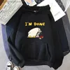 Herren Hoodies Duck Ich bin fertig mit Frauen Cartoon Anime Sweatshirts Langarm Winterkleidung Männer Fleece Kawaii Pullover Girls Sudaderas