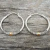 Hoop -Ohrringe Vintage Geometrie Ethnisches Silberfarbe Metallschnitzmuster für Frauen Schmuck
