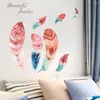 Wall Stickers Colour Feather Self-adhesive For Can Be Decorated Diy Living Room Gateway Corridor