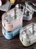 Rostfritt stål termos lunchlåda för barn grå väska set bento box läcksäker japansk stil mat container termisk lunchbox5911323